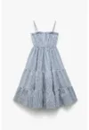 Rochie cu bretele inguste si model in dungi