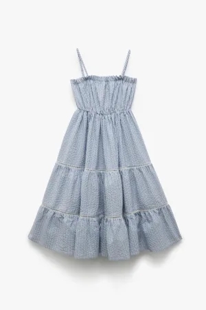 Rochie cu bretele inguste si model in dungi