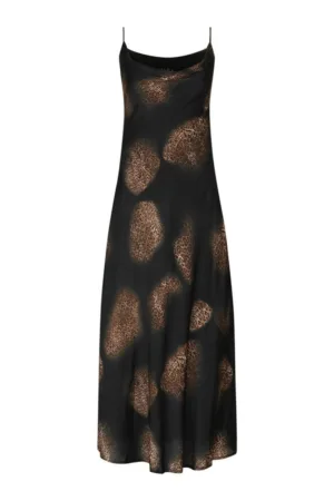 Rochie cu bretele subtiri si motive animal print