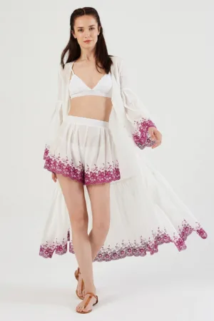 Rochie cu broderie si decolteu in V