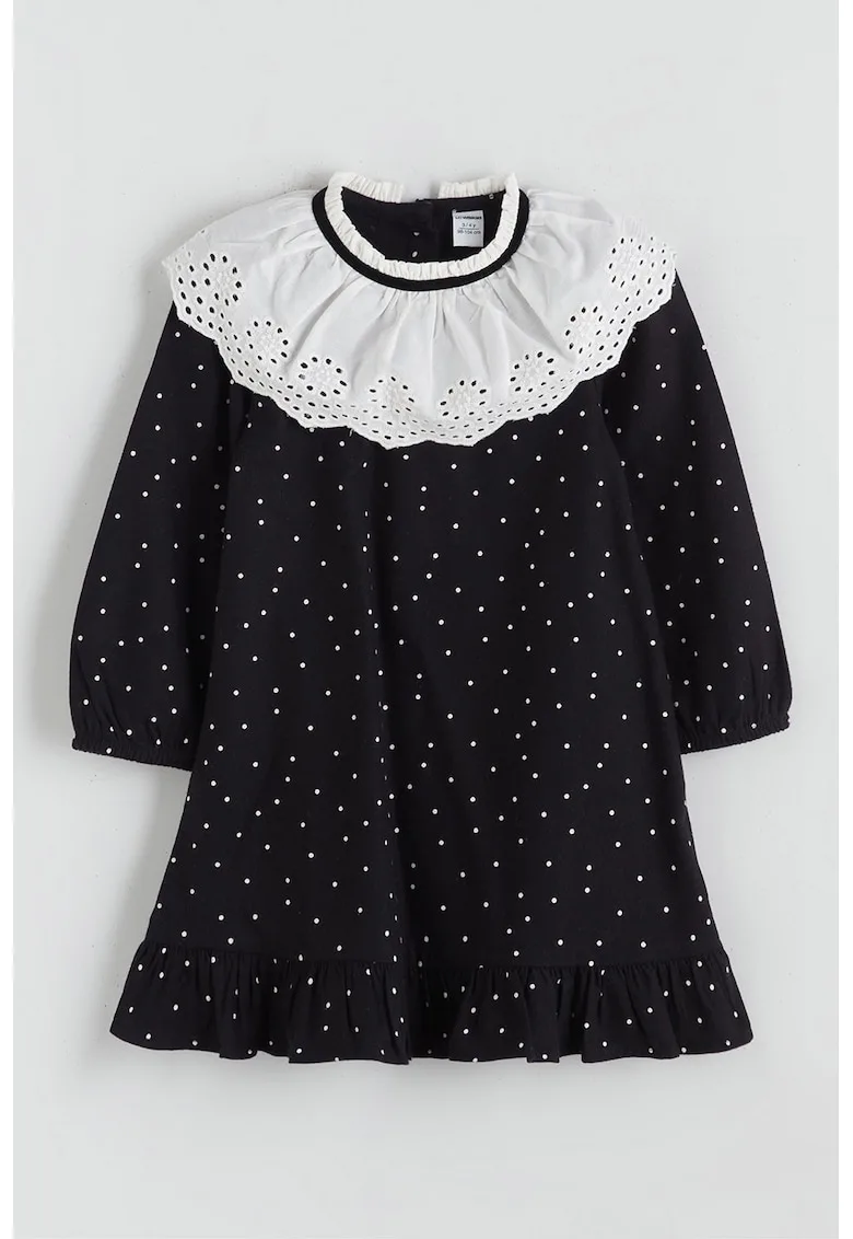 Rochie cu buline si terminatie cu volane