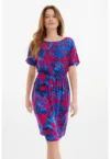Rochie cu cordon in talie si model floral