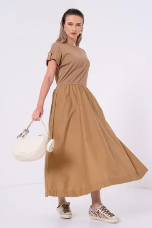 Rochie cu croiala A din amestec de bumbac organic
