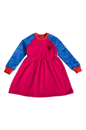 Rochie cu croiala A si maneci contrastante