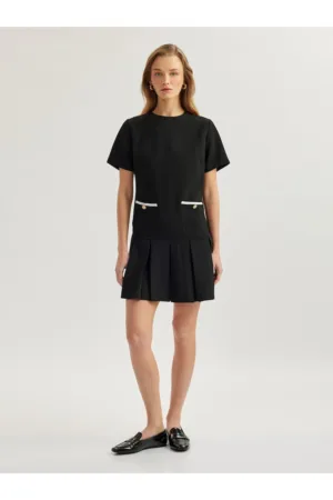 Rochie cu croiala A si pliuri