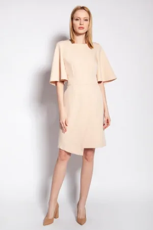 Rochie cu croiala asimetrica si maneci ample