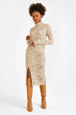 Rochie cu croiala bodycon si imprimeu zebra