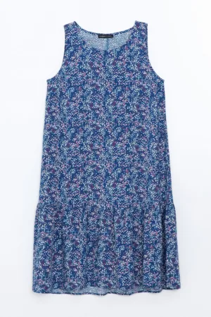 Rochie cu croiala dreapta si imprimeu floral