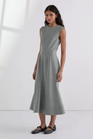 Rochie cu croiala in A din amestec de lana - fara maneci