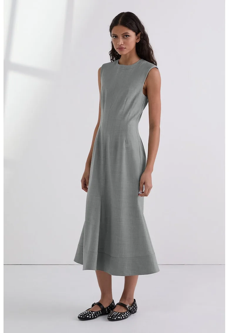 Rochie cu croiala in A din amestec de lana - fara maneci