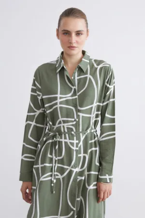 Rochie cu croiala in A - model si cordon subtire in talie