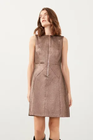 Rochie cu croiala in A si aspect metalizat