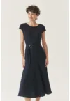 Rochie cu croiala in A si cordon in talie