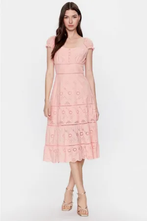 Rochie cu croiala in A si dantela Sangallo