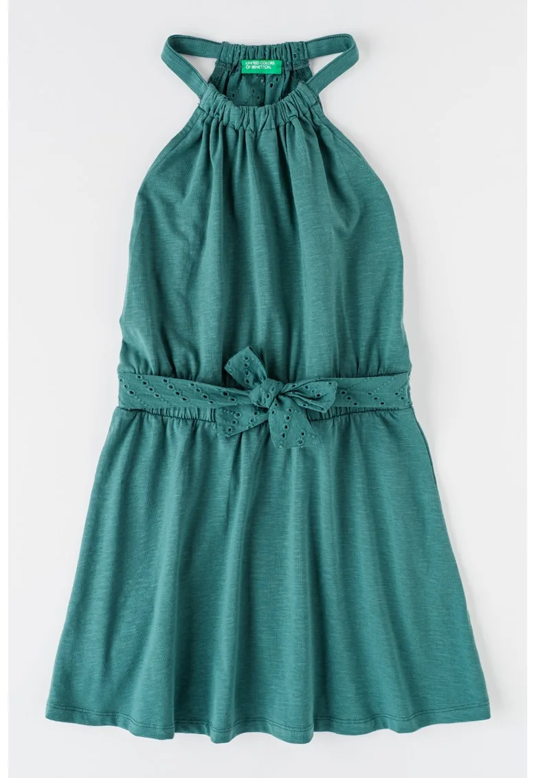 Rochie cu croiala in A si insertii de dantela Sangallo