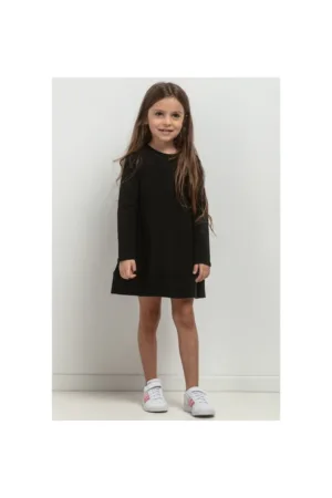 Rochie cu croiala in A si maneca lunga MMD36 - negru