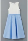 Rochie cu croiala in A si model colorblock