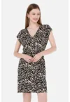 Rochie cu croiala petrecuta si imprimeu
