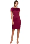 Rochie cu decolteu cu apa la spate - burgundy -
