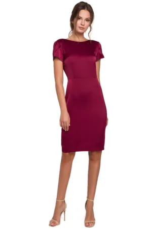 Rochie cu decolteu cu apa la spate - burgundy -