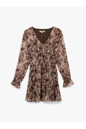 Rochie cu decolteu in V - model si maneci lungi