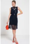 Rochie cu decolteu in V si aspect plisat