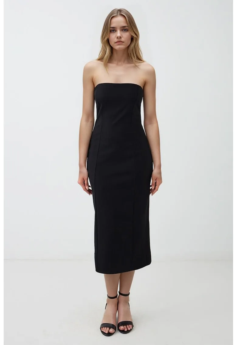 Rochie cu decolteu pe umar si slit pe spate