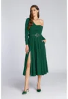 Rochie cu decolteu pe un umar si slit lateral