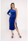 Rochie cu decolteu pe un umar si slit lateral Sapphire