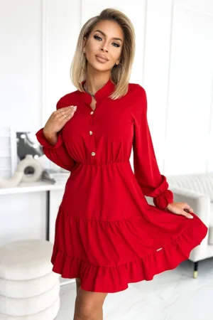 Rochie cu decolteu si nasturi aurii -