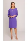 Rochie cu decupaj in forma de lacrima la decolteu -  Violet -