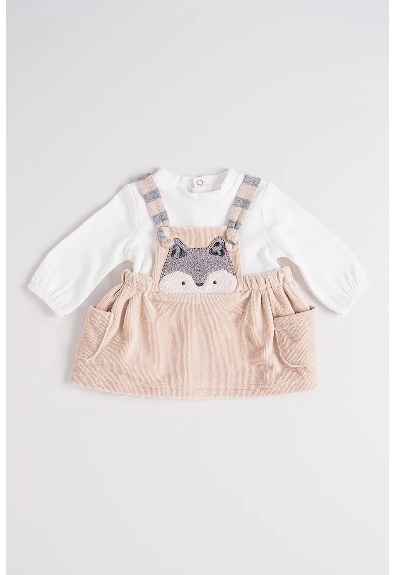 Rochie cu design 2 in 1 si imprimeu grafic