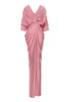 Rochie cu design drapat si slit frontal