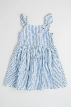 Rochie cu dungi si broderie