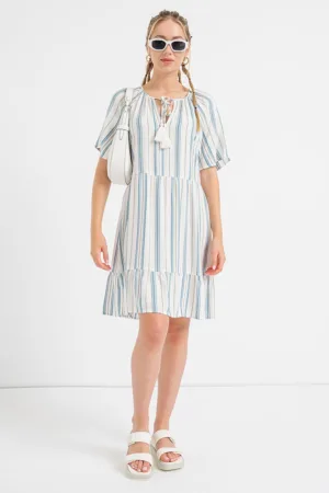 Rochie cu dungi si decolteu in V Juva