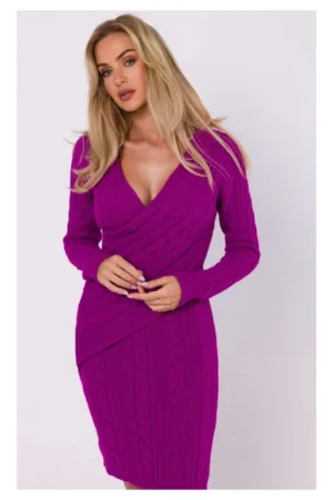 Rochie cu fata impletita - violet - L/XL