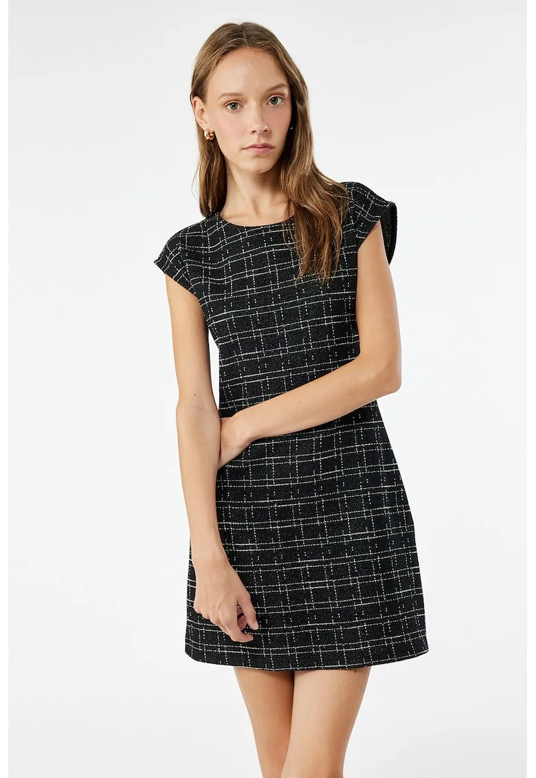 Rochie cu fermoar si model in carouri