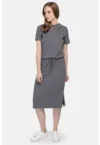 Rochie cu gluga si aspect striat