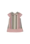 Rochie cu guler  - Cotton Candy - Roz cu dungi - pentru fetite