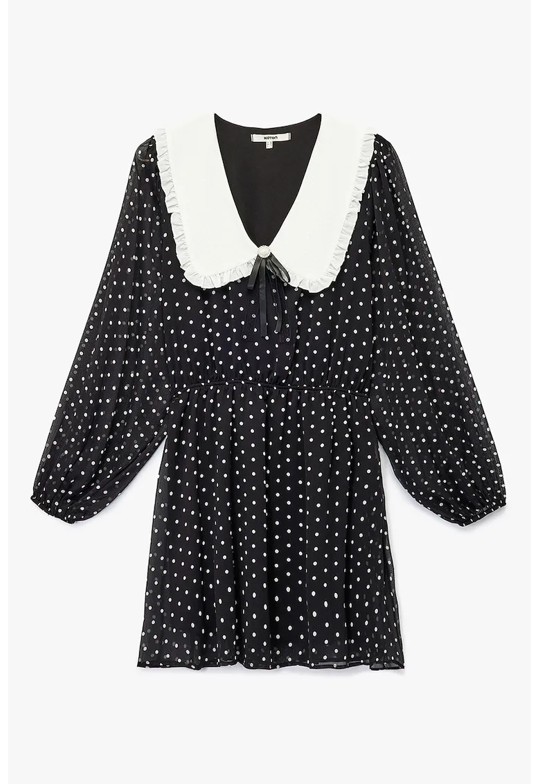 Rochie cu guler Peter Pan si model buline