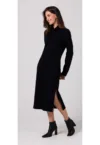 Rochie cu guler inalt -  Negru -