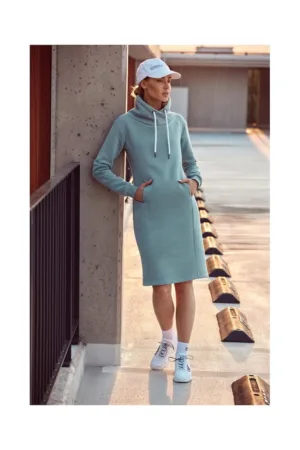 Rochie cu guler inalt - ecru