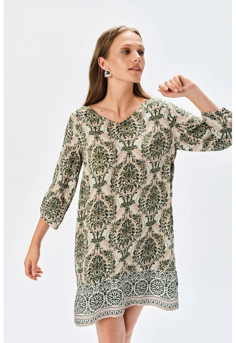 Rochie cu guler tunica si motive orientale