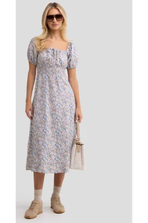 Rochie cu imprimeu floral si decolteu patrat Sotiki - Multicolor