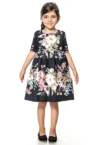 Rochie cu imprimeu floral si maneci scurte