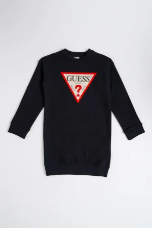 Rochie cu imprimeu logo si maneci lungi