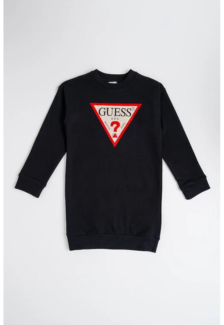 Rochie cu imprimeu logo si maneci lungi