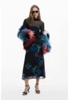 Rochie cu imprimeu si bluza cu plasa