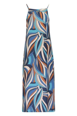 Rochie cu imprimeu si decolteu patrat - Multicolor