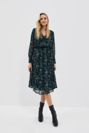 Rochie cu imprimeu smarald